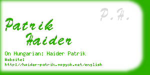 patrik haider business card